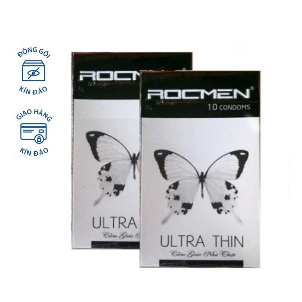 Freeship Bộ 2 hộp bao cao su siêu mỏng Rocmen Ultra Thin (20 cái)