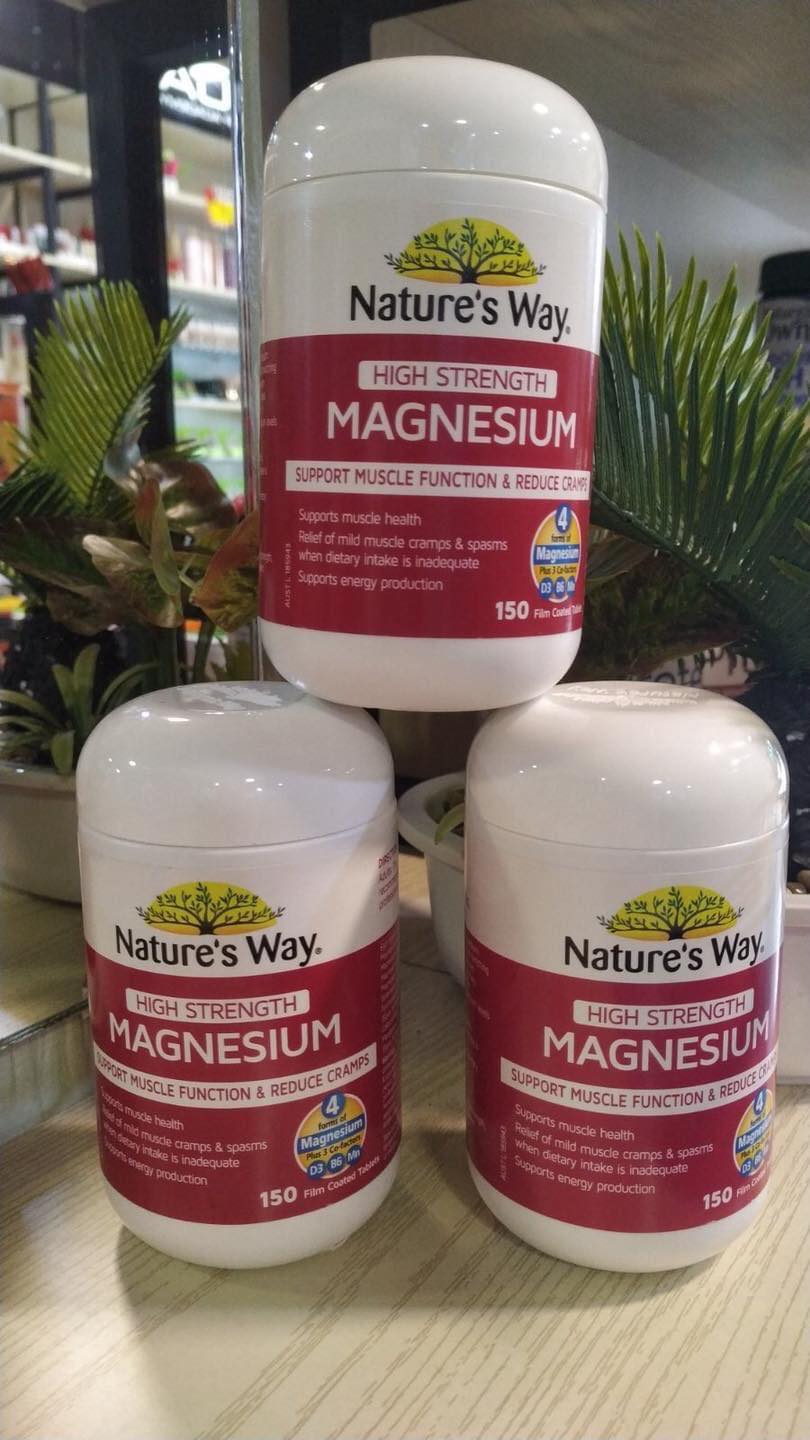 Viên uống Magie hỗ trợ xương khớp Nature’s Way High Strength Magnesium 600mg