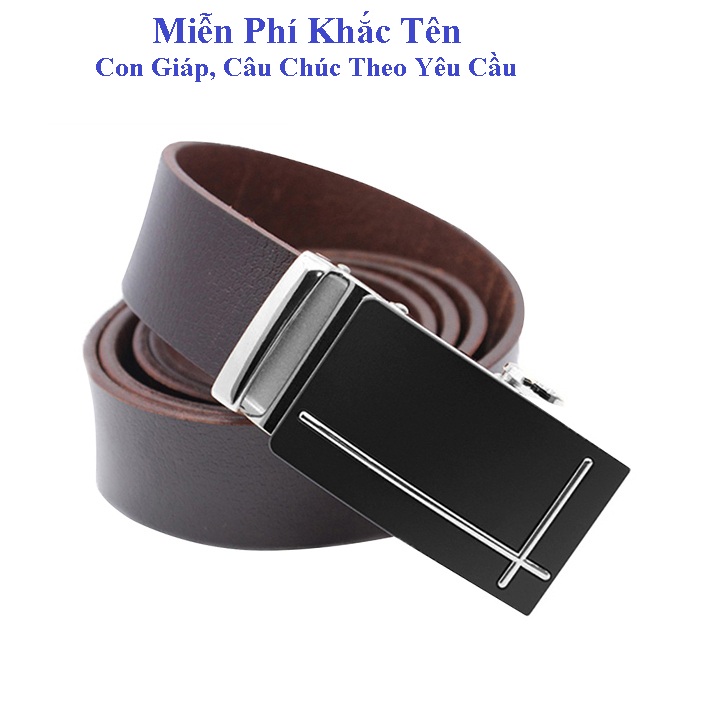 Dây lưng da thật khắc tên BYL 04
