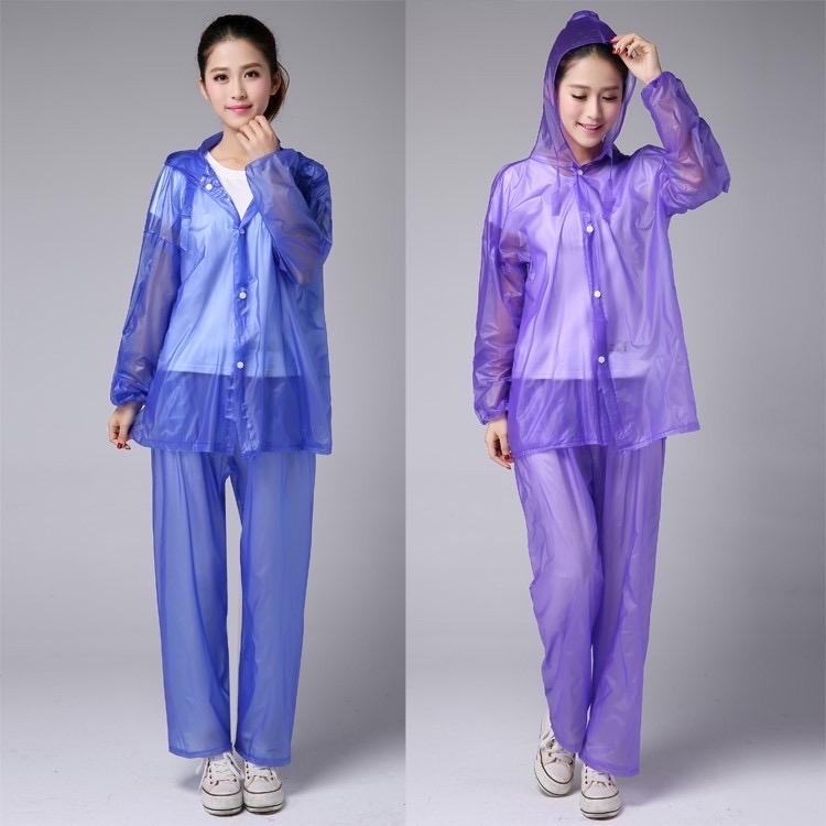 Áo mưa bộ nylon trong suốt A2 người lớn
