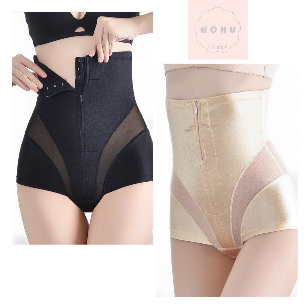 Quần gen thun lưới nịt bụng kéo khoá cao cấp siêu giảm eo