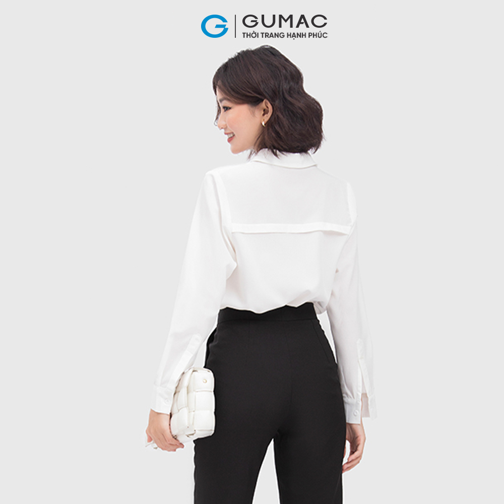 [CHỈ 4-6.4 | TẶNG ÁO THUN ĐƠN 799K] Áo sơ mi nữ công sở giấu nút GUMAC AC04057