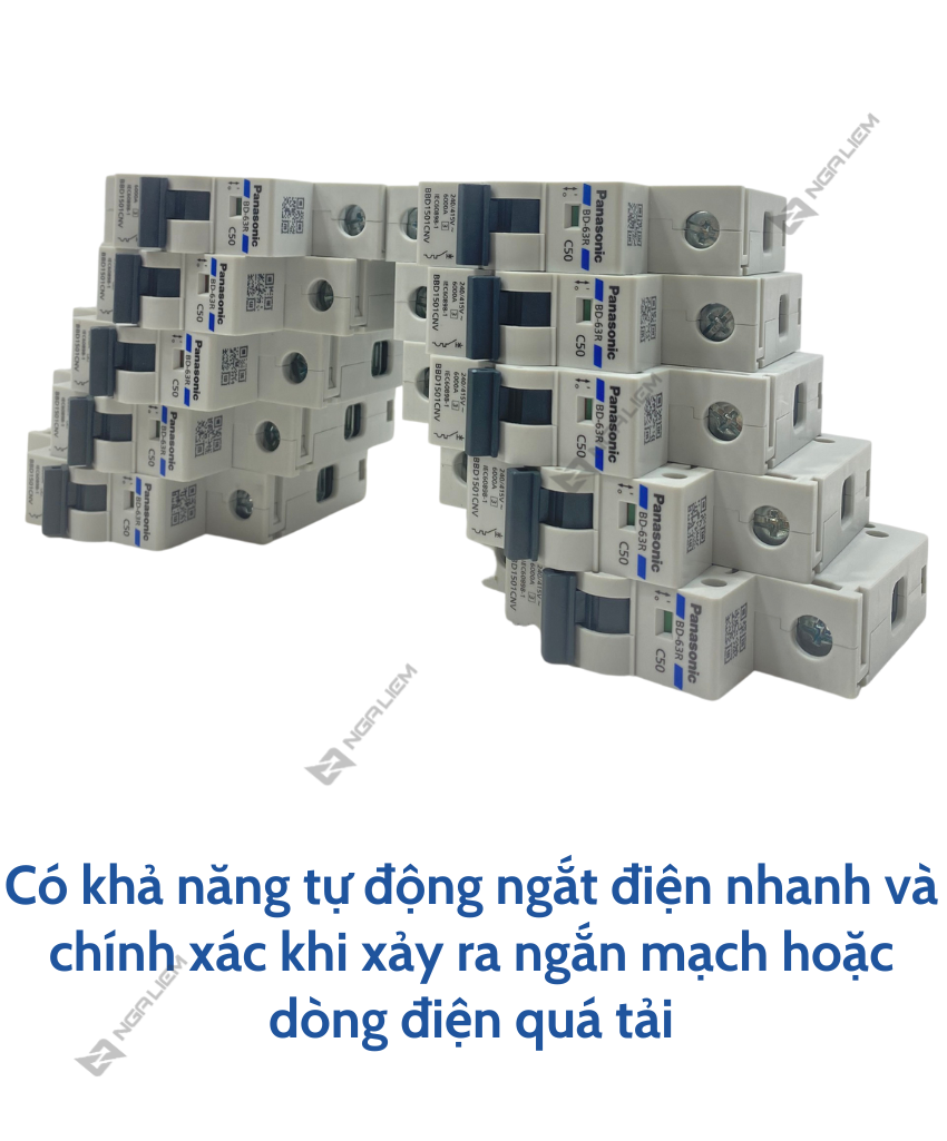CB 1 Tép (1 Pha) 6A, 10A, 16A, 20A, 25A, 32A, 40A, 50A, 63A PANASONIC (BBD_CNV)
