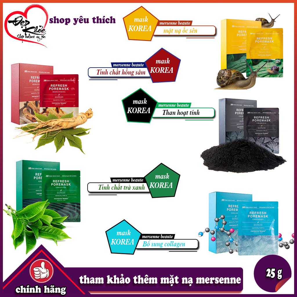 [HCM]Mặt Nạ Hồng Sâm MERSENNE BEAUTE Hàn Quốc ( 25g/miếng )