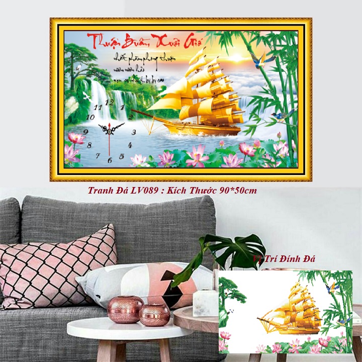Tranh đính đá Thuận buồm xuôi gió Lv089