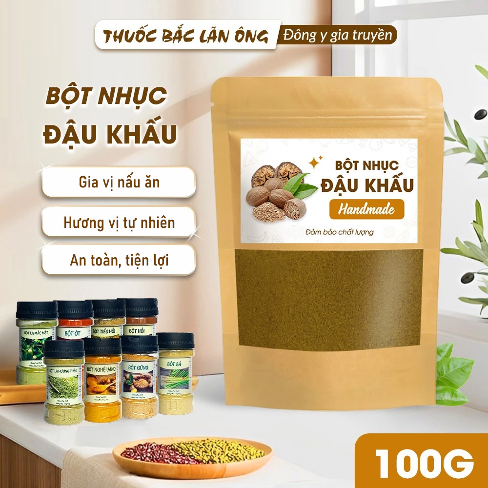 Bột nhục đậu khấu nguyên chất 100g (Bột gia vị nấu ăn)
