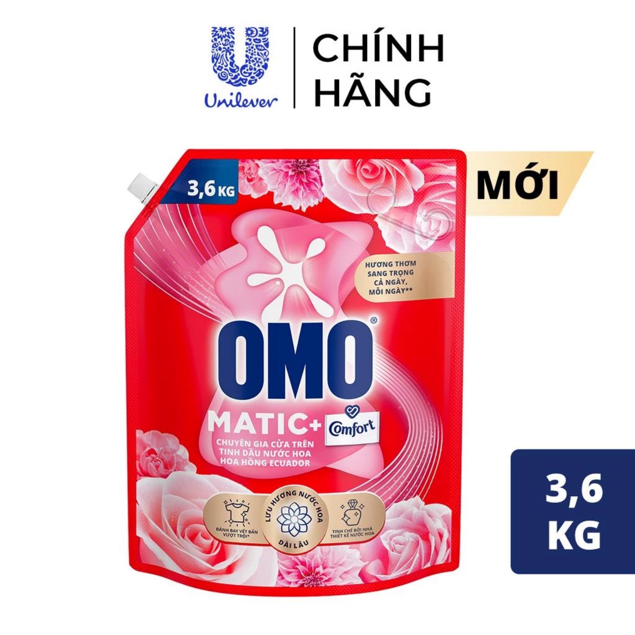 Túi Nước Giặt OMO Matic 3,6kg/ 3,9kg -Tinh dầu thơm- dành cho máy giặt Cửa Trên Cửa trước