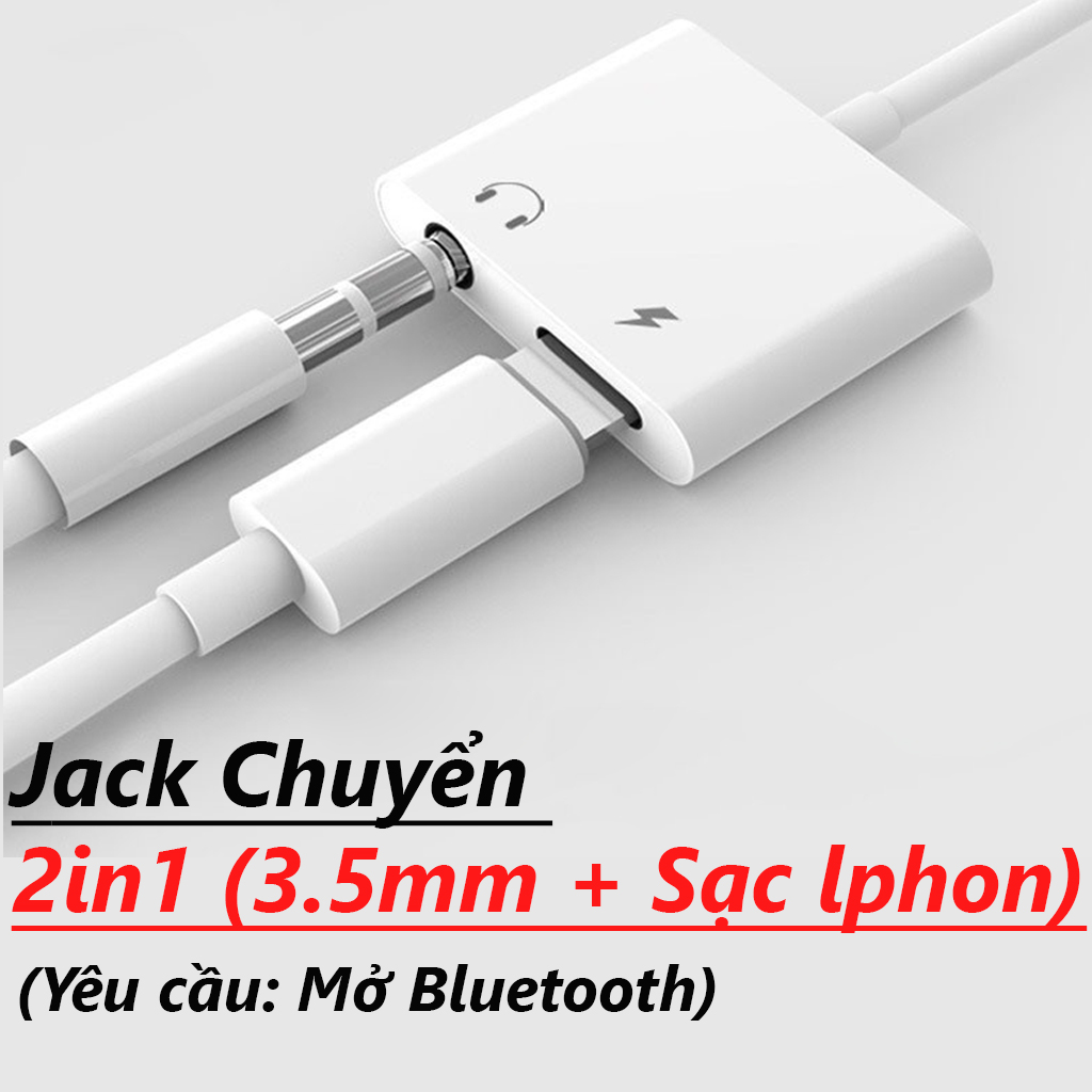 Jack Chuyển đổi tai nghe iphone lightning sang 3.5mm có mic kèm chân sạc  CẦN bật blutooth | Lazada.vn