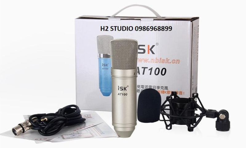 Micro Thu Âm ISK AT 100 ( Mic Hoa Vinh Hát) Hát Livestream AT-100 Mic hát karaoke mic không dây