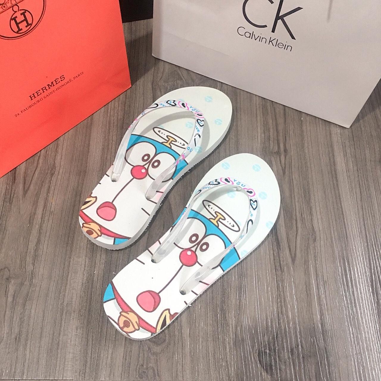 DÉP KẸP ĐI BIỂN HÌNH DOREMON-XANH