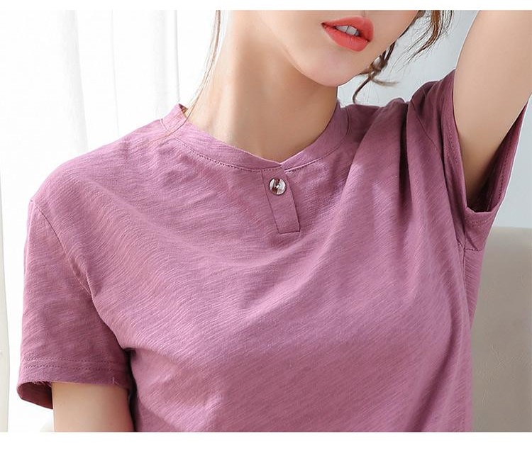 Áo kiểu nữ cổ trụ 1 nút thời trang