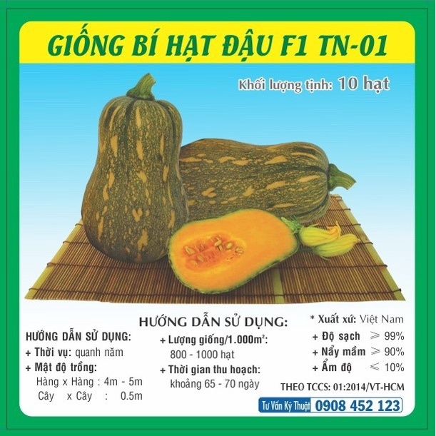 Hạt giống Bí đỏ Tròn - Bí Đỏ Hạt Đậu - Bí sáp