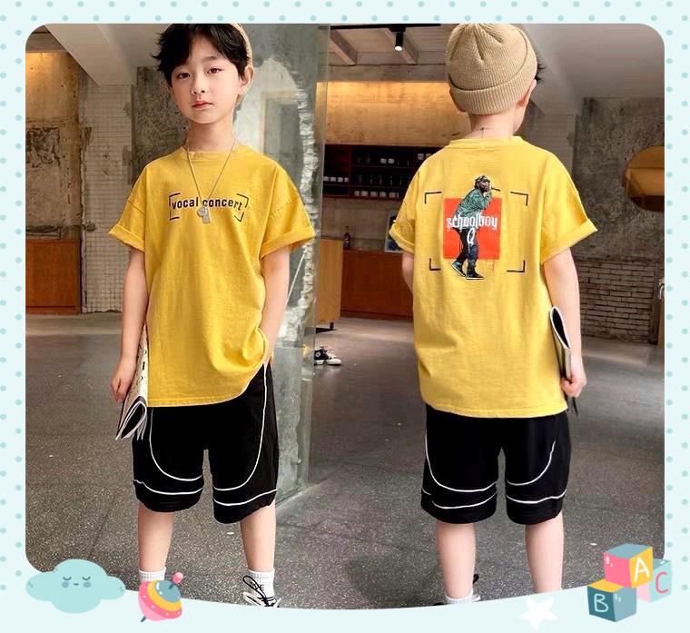 Bộ bé trai cotton cộc tay năng động cho bé 10-52kg- sét bộ bé trai