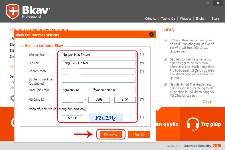 5c phần mềm diệt virus BKAV PRO 2023