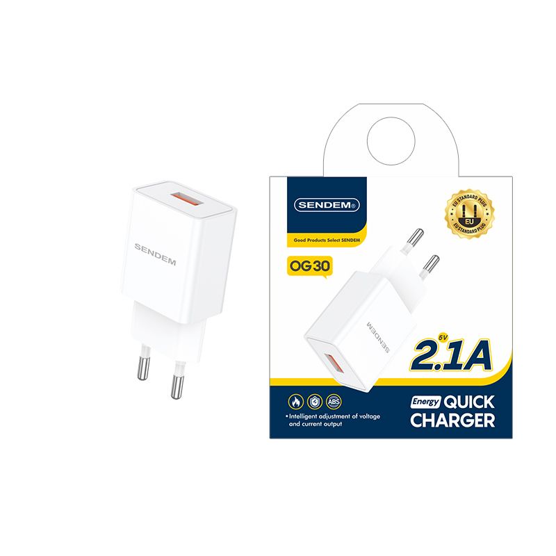Củ sạc nhanh Sendem OG30 2.1A chuẩn Châu Âu