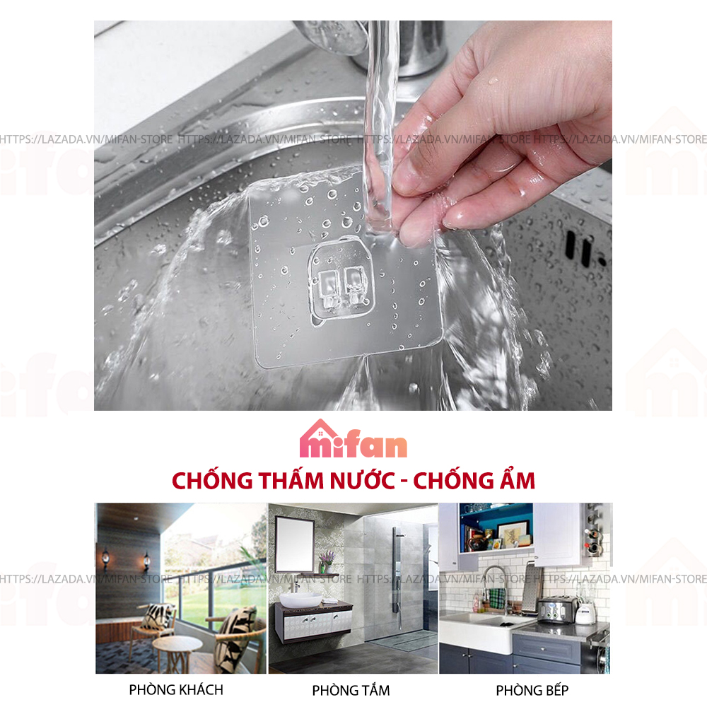 Móc Dán Tường Treo Chậu, Thau , Thớt, Đồ dùng phòng tắm, Nhà bếp - Inox thép không gỉ keo dính siêu chắc - MIFAN