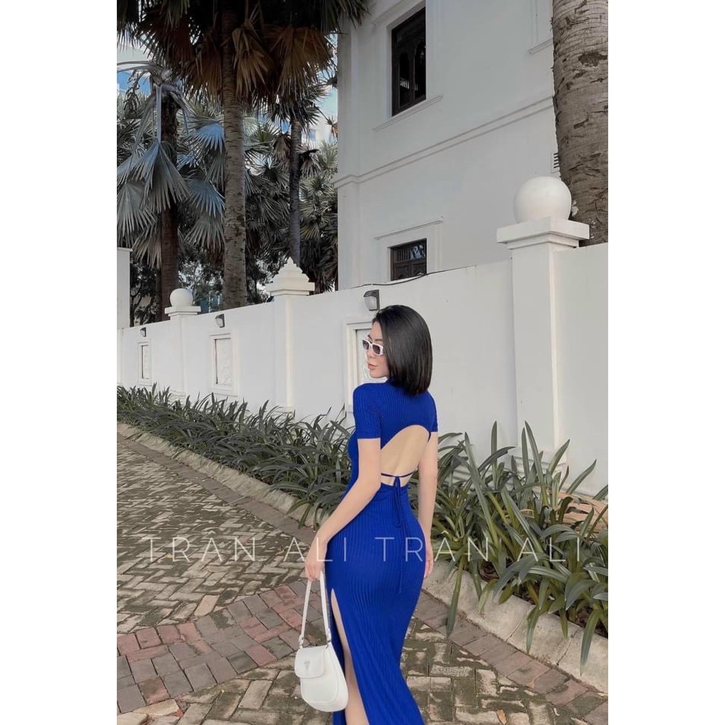 Đầm Body Hở Lưng Xẻ Tà Có Cổ-D40