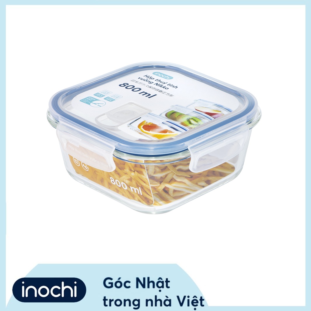 Hộp thuỷ tinh vuông Nikko 800 ml
