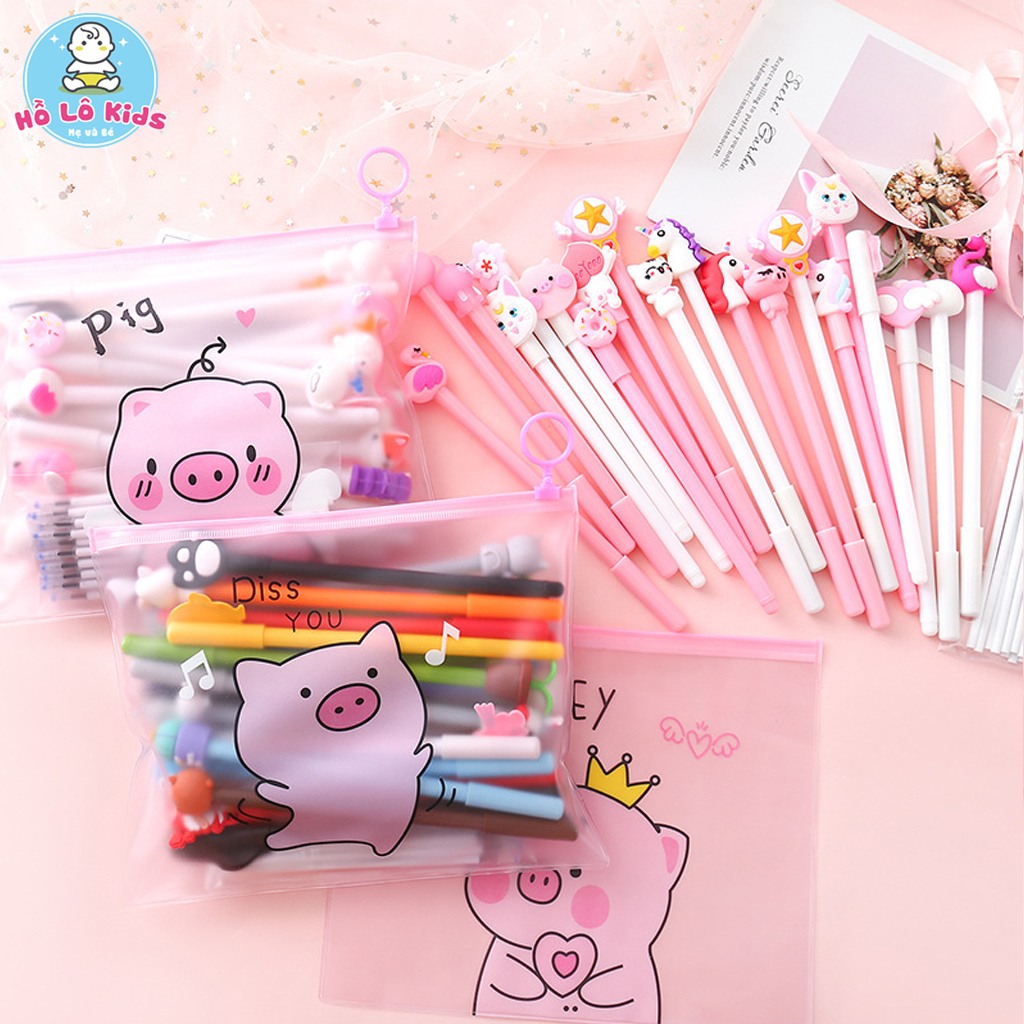 Set 20 Bút Cute Kèm Túi Zip