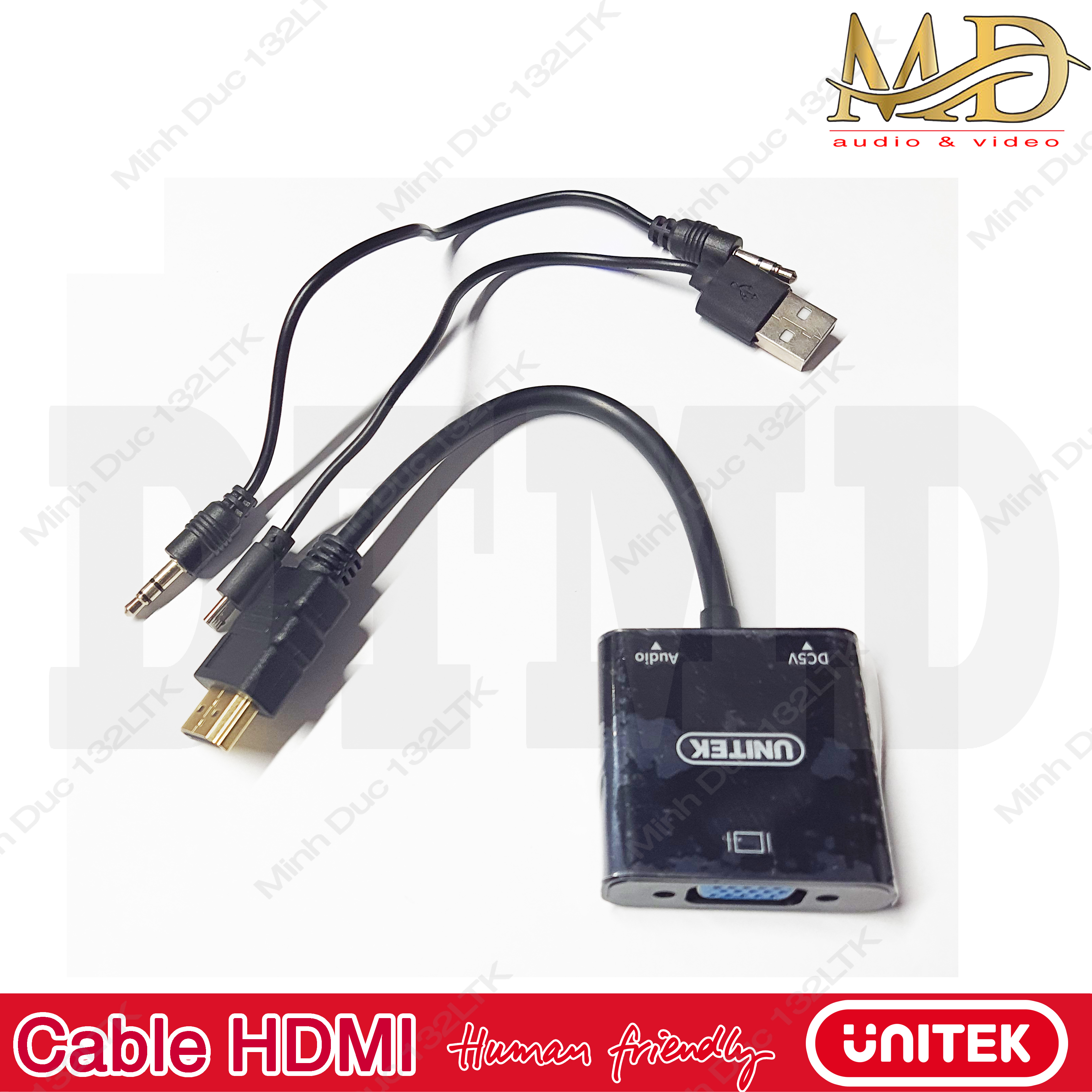 Đầu chuyển đổi HDMI to VGA Unitek V128BBK