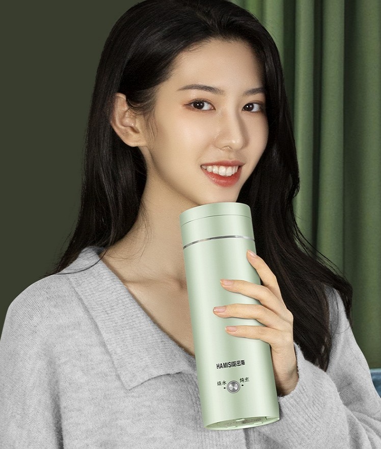 Bình đun nước siêu tốc mini du lịch 400ml HMS cao cấp-đậy nấp đun nước