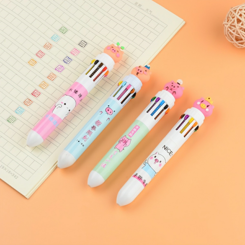 10 colors cute animal kawaii ballpoint pen practical Mark pen for school gift-Hause