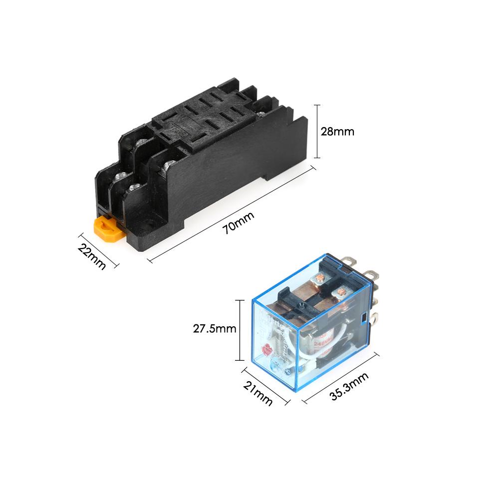 Relay trung gian ly2n 10a 12 - 220v 8 chân, relay 10a 8 chân, rơ le 220v10a 8 chân. rơ le 220v, relay trung gian
