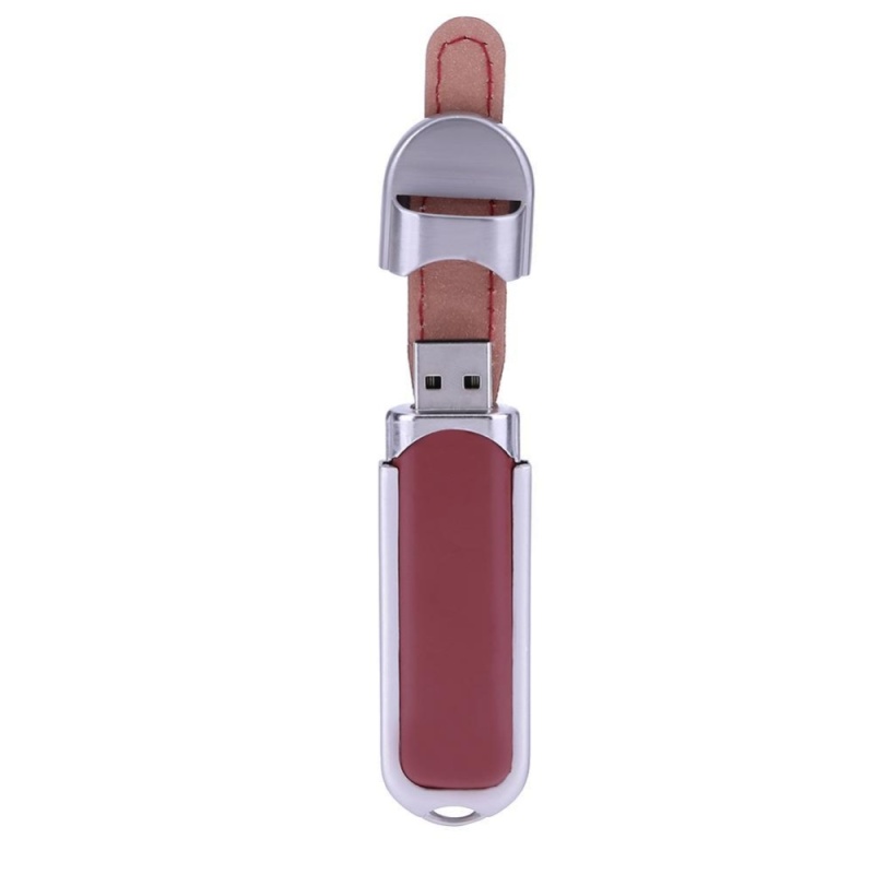 Bảng giá 1pc Leather Cover USB 2.0 Port Flash Memory Disk with Steel Frame Cap(Brown)-4G - intl Phong Vũ