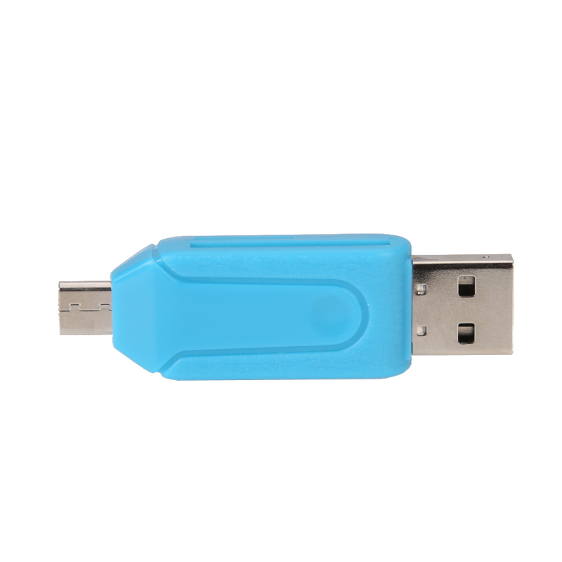 Đa Năng 2 trong 1 Micro USB OTG Đọc Thẻ TF/SD (Xanh Dương)-quốc tế