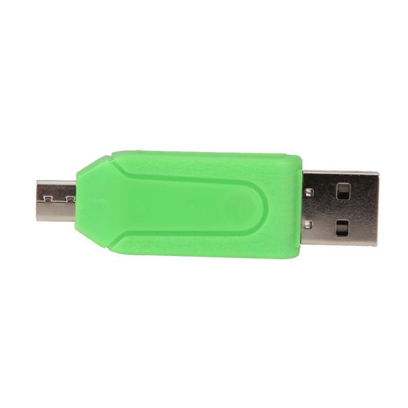 Đa Năng 2 trong 1 Micro USB OTG Đọc Thẻ TF/SD (Xanh Lá)-quốc tế