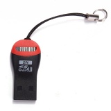 2PCS Mini USB 2.0 Micro SD T-Flash SDHC MS TF M2 High Speed Memory Card Reader 1-16GB - intl