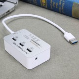 3 port aluminum usb 3.0 hub with ms sd m2 multi-in-1 card reader - intl