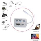3 Port Aluminum USB 3.0 Hub With MS SD M2 Multi-In-1 Card Reader - intl