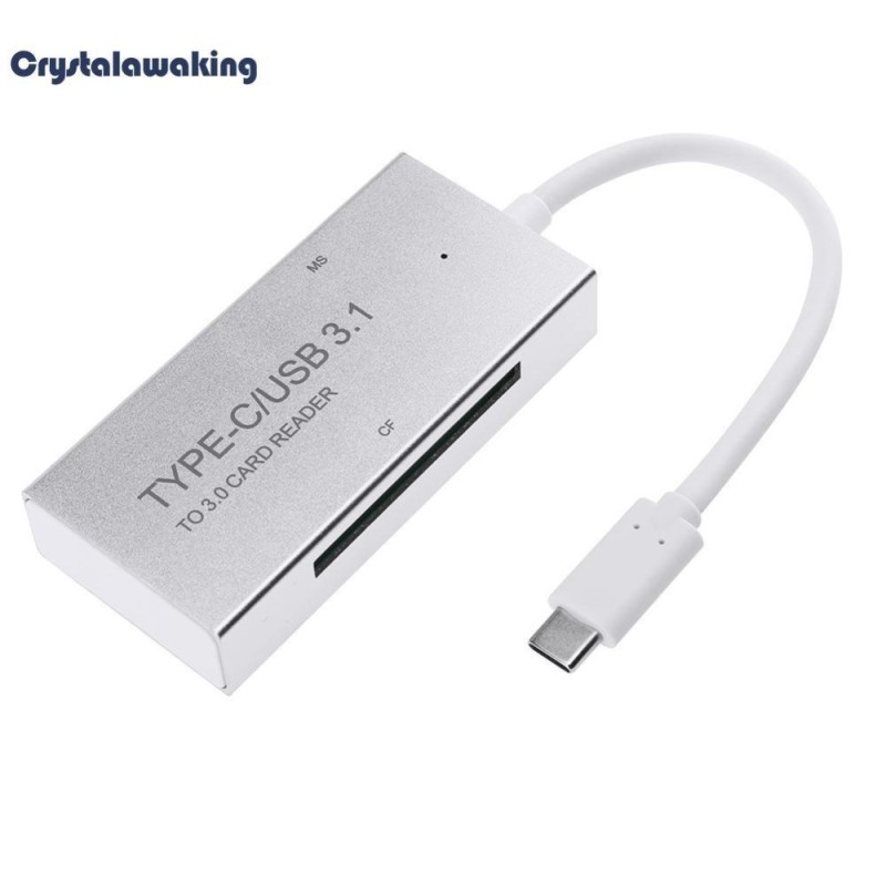 Bảng giá 5 in 1 Aluminum USB 3.1 Type C Hub MMS SD TF MS CF Card Reader OTG Adapter (Silver) - intl Phong Vũ
