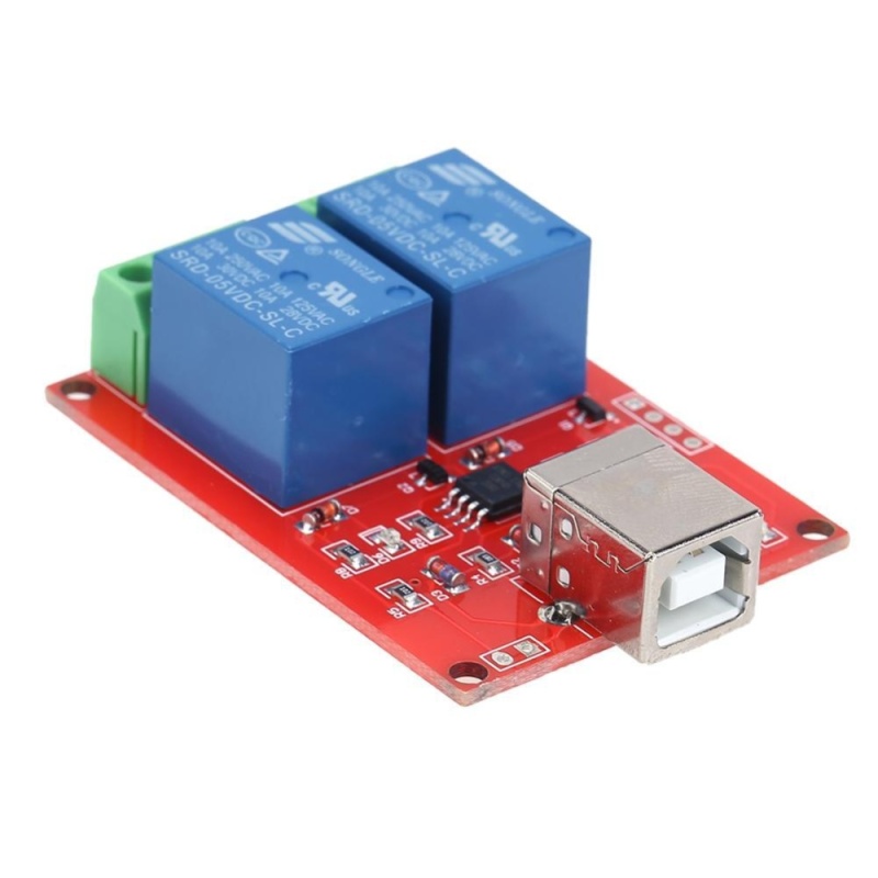 Bảng giá 5V 2 Channel Driver-Free USB Smart Control Switch Relay Module for PC (Red + Blue) - intl Phong Vũ