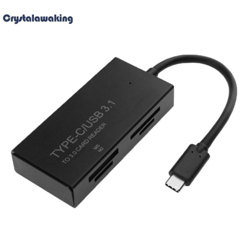 Bảng giá Aluminum Alloy USB-C Type C MS M2 MMS SD Card Reader With LED Indictor (Black) - intl Phong Vũ