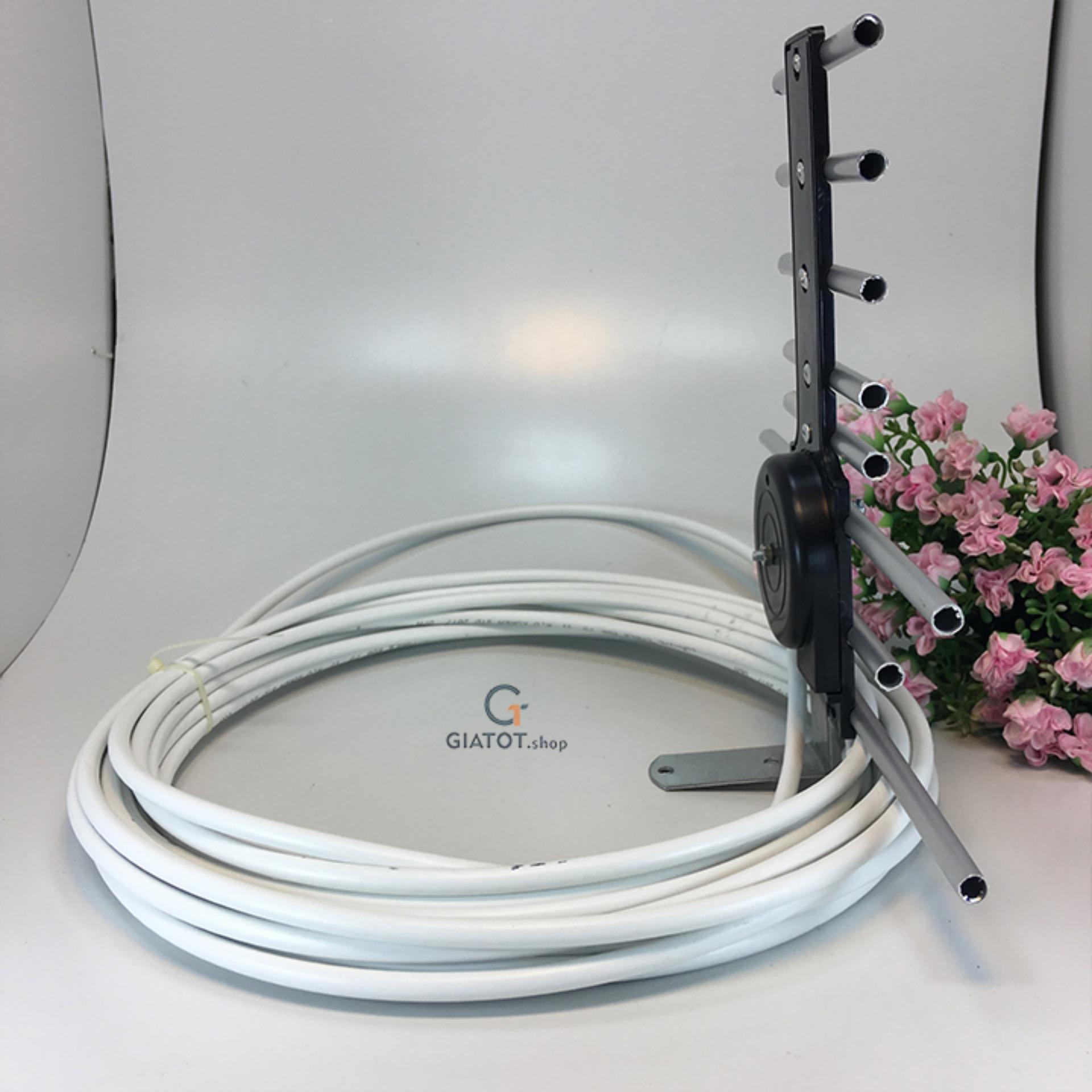 (Loại 1) Anten thông minh thu sóng DVB T2+15m dây cáp+đúc sẵn jack nối