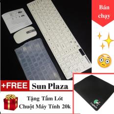 Bàn Phím + Chuột Không Dây Ultra Thin + Tặng Tấm Lót Chuột - Combo Cực Hot - Kết Nối được Với Một Số Dòng điện Thoại Qua Otg By Sun Plaza