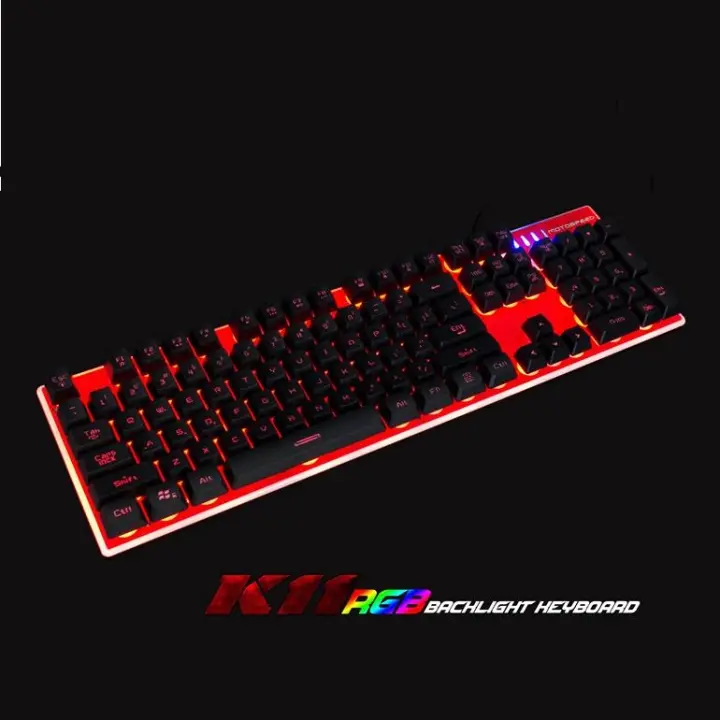 Bàn phím giả cơ chuyên game Motospeed K11 RGB - Led 7 màu (đỏ đen ...