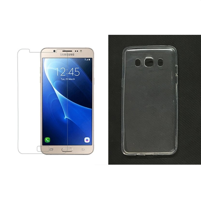 Bộ 1 kính cường lực và ốp lưng dẻo cho samsung galaxy j7 /j710/j720