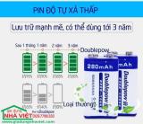 Bộ 2 viên PIN SẠC DOUBLEPOW 9V 6F22 280MAH