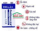 Bộ 2 viên PIN SẠC DOUBLEPOW 9V 6F22 280MAH