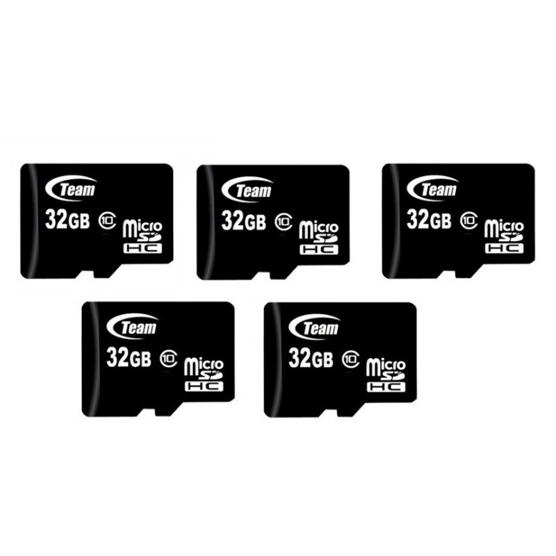 Bộ 5 Thẻ nhớ 32GB Team Taiwan MicroSDHC Class 10 (Đen) - Hãng phân phối chính thức