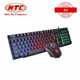 Bộ bàn phím giả cơ và chuột chuyên game R8 1910 Led 7 màu (Đen)  - Hãng phân phối chính thức