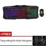 Bộ bàn phím và chuột chuyên game Bosston G837 led 7 màu (Đen) + Tặng 1 miếng lót chuột chơi game - Hãng phân phối chính thức