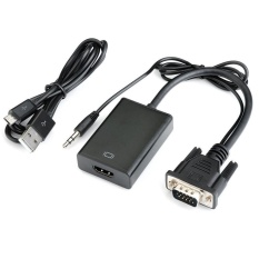 Cáp chuyển đổi tín hiệu từ VGA sang HDMI có âm thanh + Cáp Micro USB cấp nguồn, thiết bị truyền tín hiệu từ máy tính bàn,laptop,tivi box ra tivi,máy chiếu,màn hình máy tính