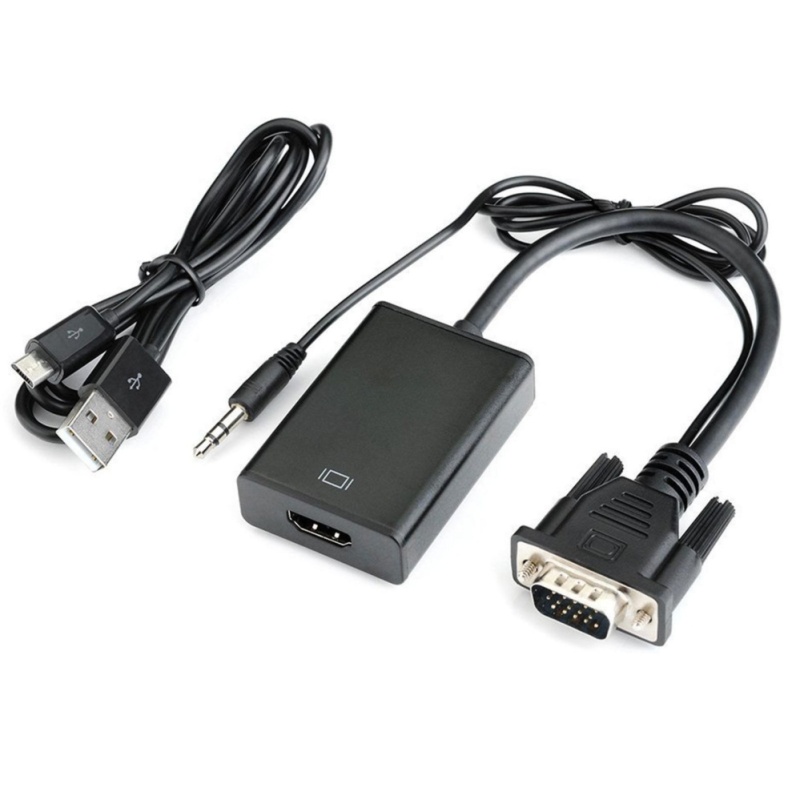 Bảng giá Bộ Cáp chuyển đổi tín hiệu từ VGA sang HDMI có âm thanh + Cáp Micro USB cấp nguồn Phong Vũ