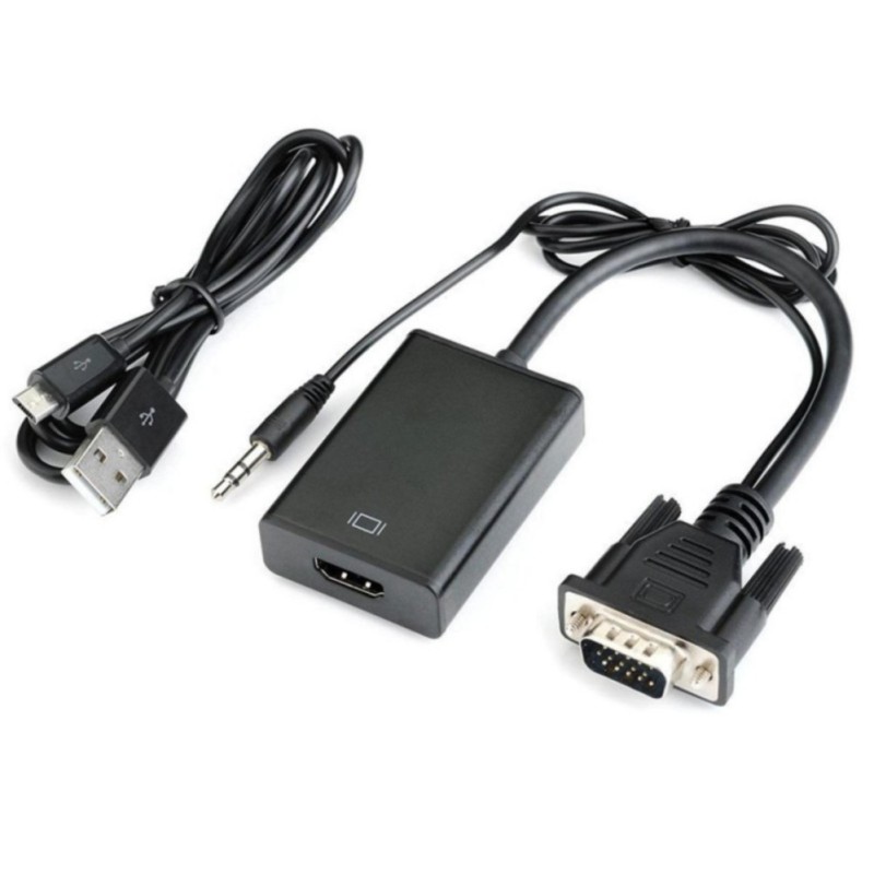 Bảng giá Bộ chuyển đổi tín hiệu từ VGA sang HDMI có âm thanh kèm theo cáp Micro USB Phong Vũ