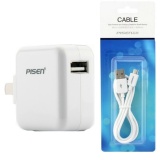 Bộ cáp và cốc sạc Pisen 2.0 A dành cho điện thoại Android (Trắng)