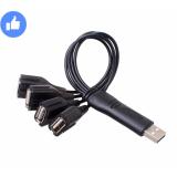 Bộ chia 4 cổng USB (USB 2.0) chính hãng DTECH DT-3020 (màu đen)